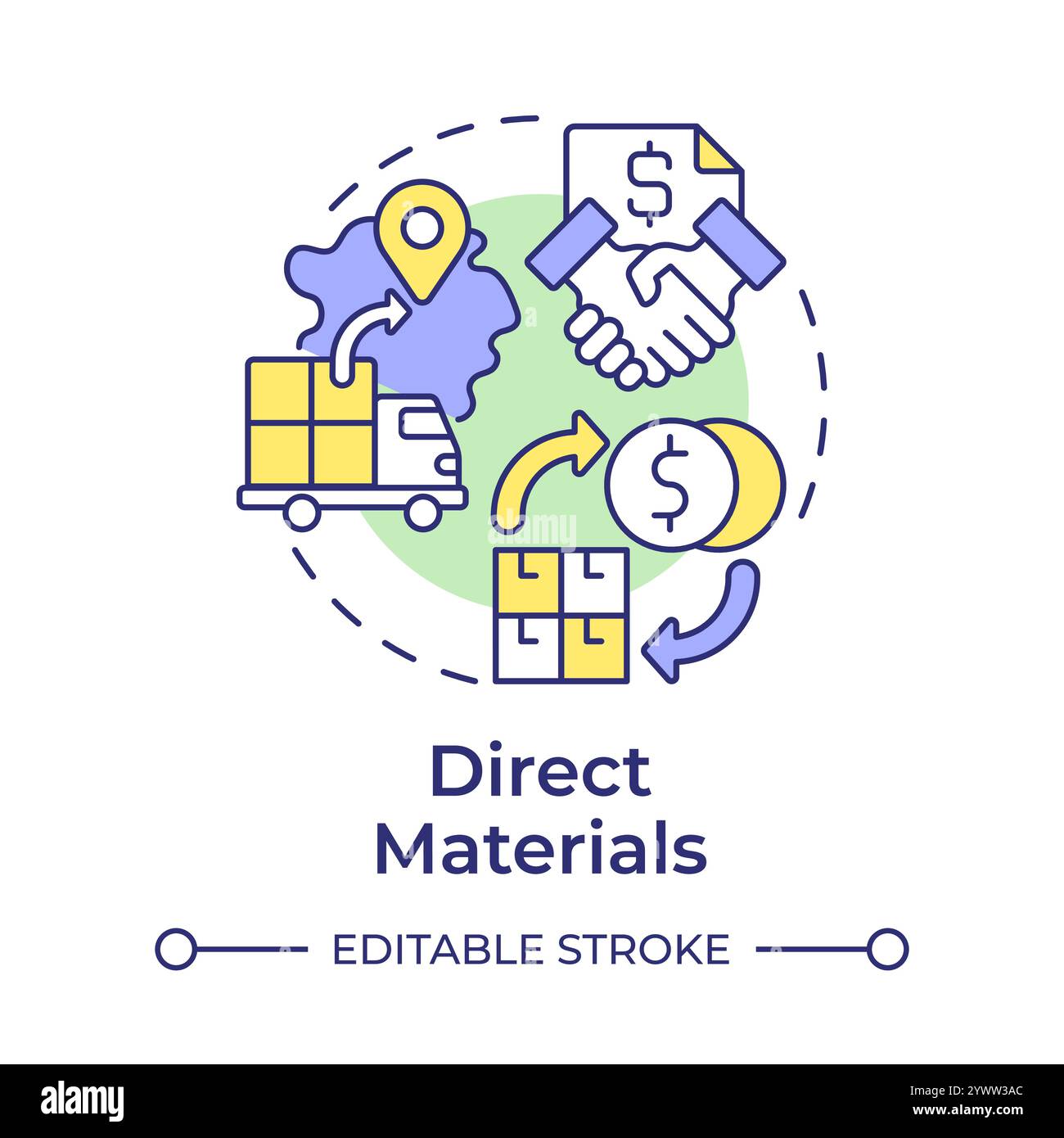 Direct materials multi color concept icon Stock Vector Image & Art - Alamy