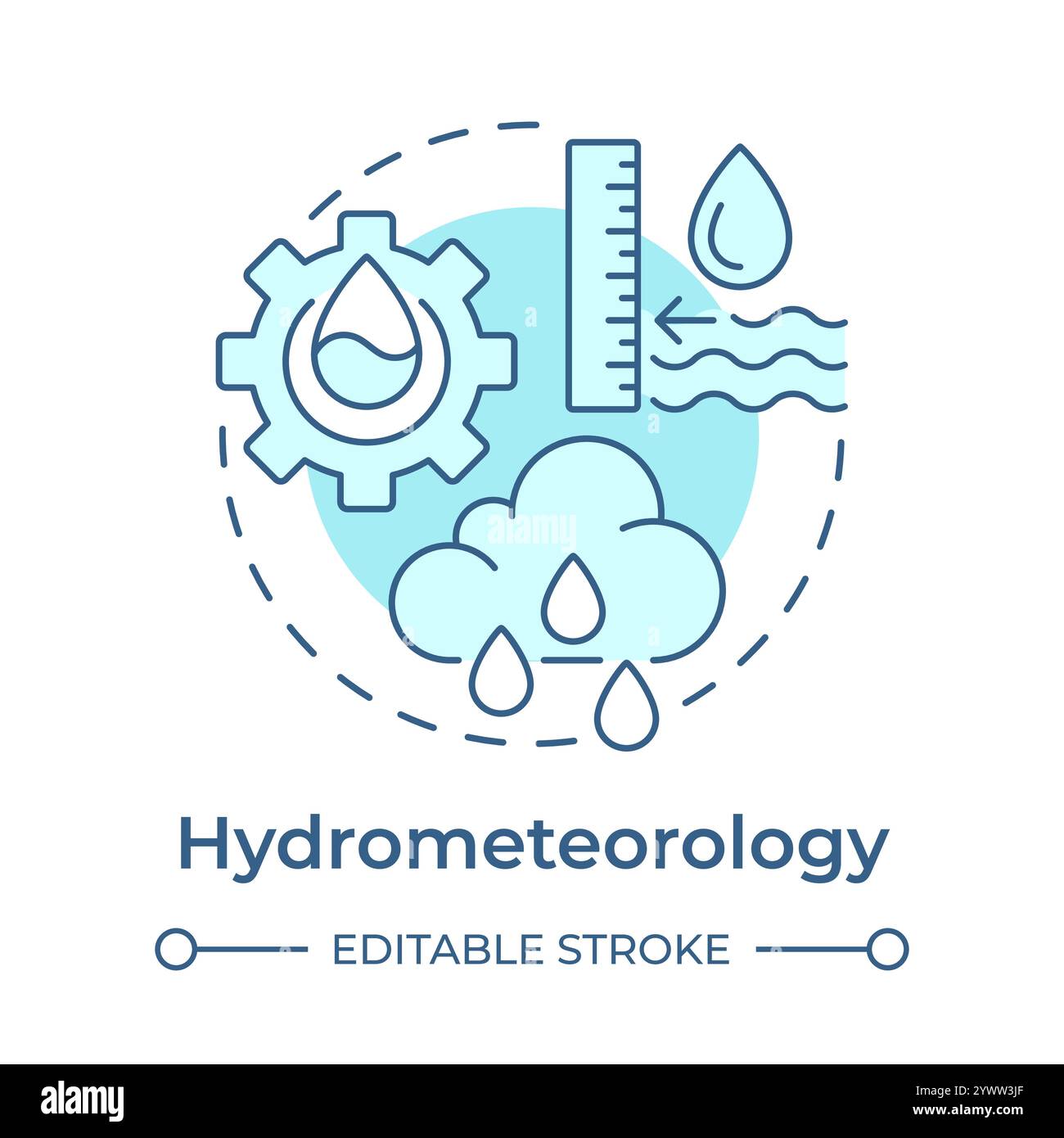 Hydrometeorology soft blue concept icon Stock Vector