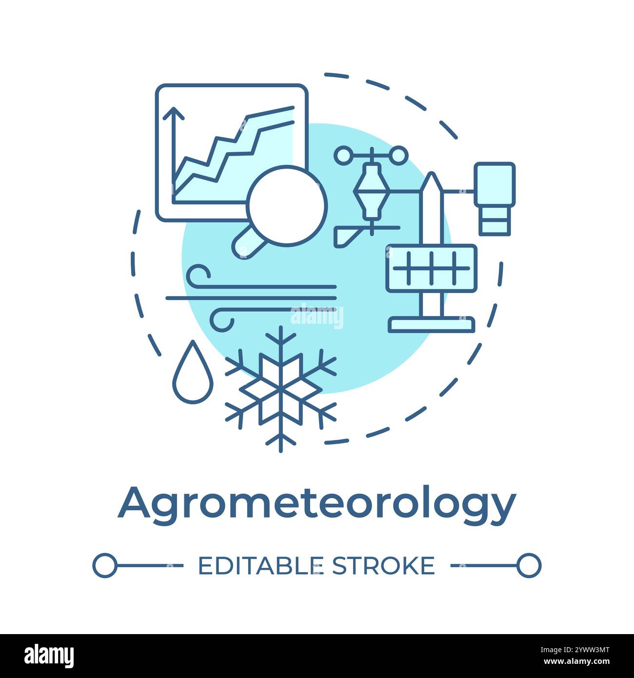 Agrometeorology soft blue concept icon Stock Vector
