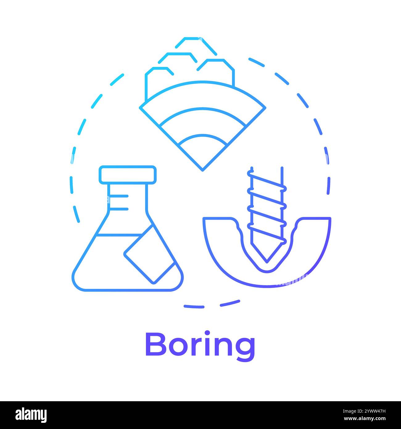 Boring blue gradient concept icon Stock Vector Image & Art - Alamy