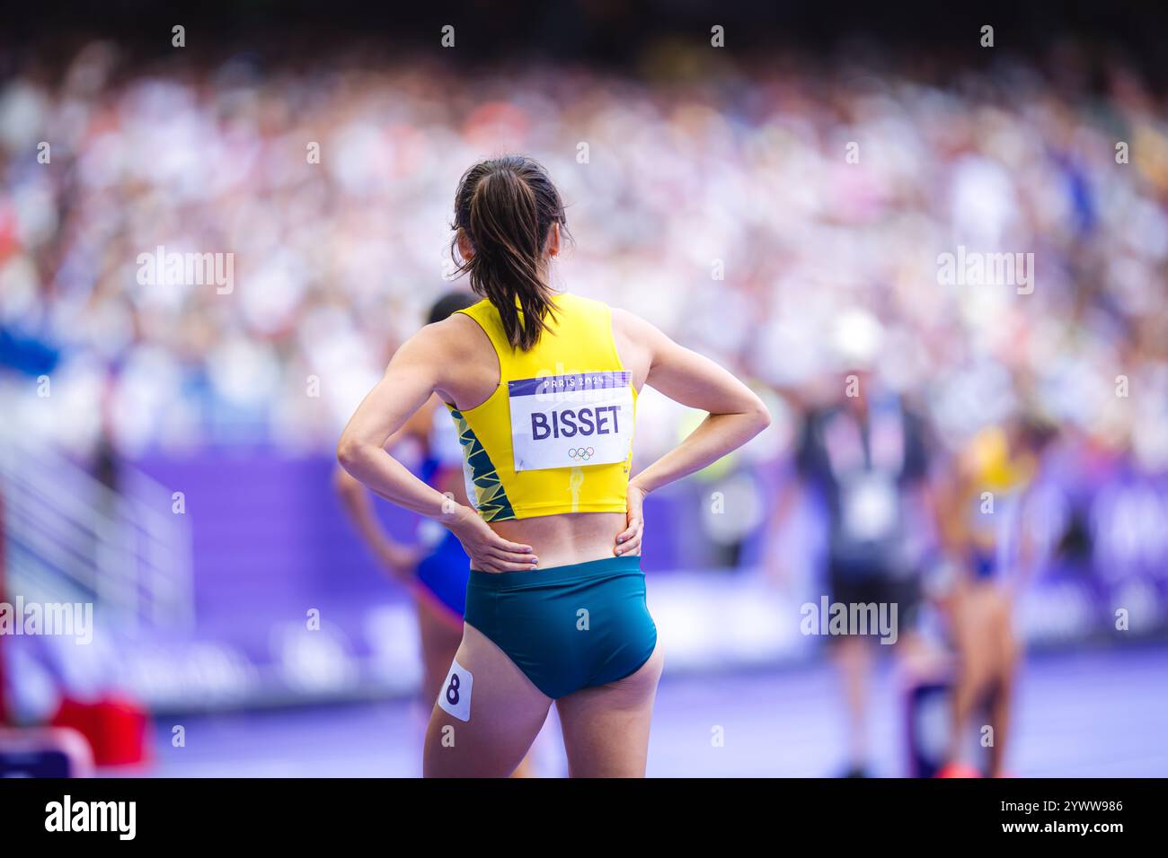 Catriona Bisset participating in the 800 meters  at the Paris 2024 Olympic Games. Stock Photo