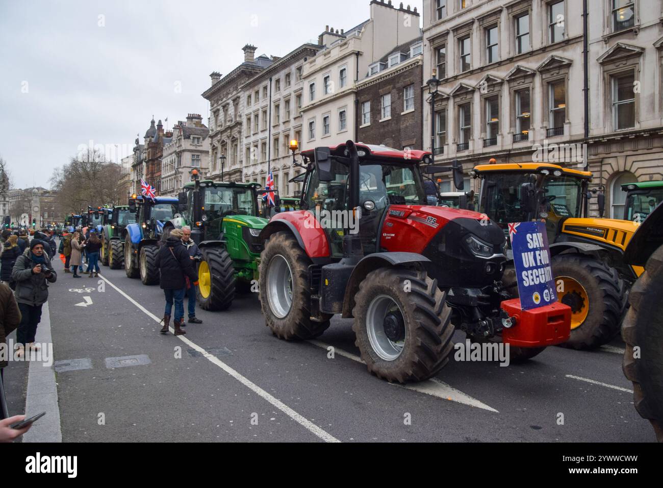 London, UK. 11th December 2024. Hundreds of tractors block Whitehall as ...