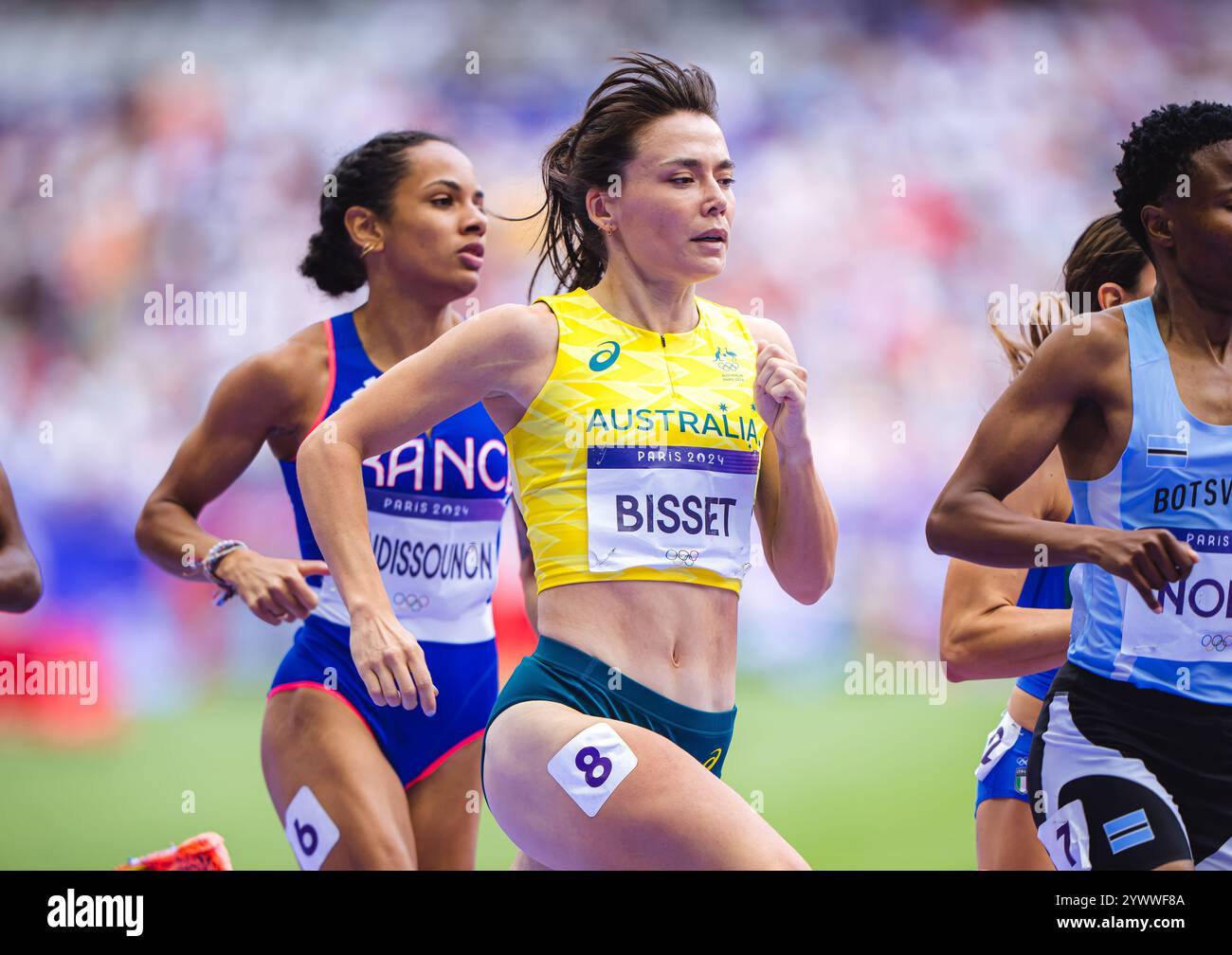 Catriona Bisset participating in the 800 meters  at the Paris 2024 Olympic Games. Stock Photo