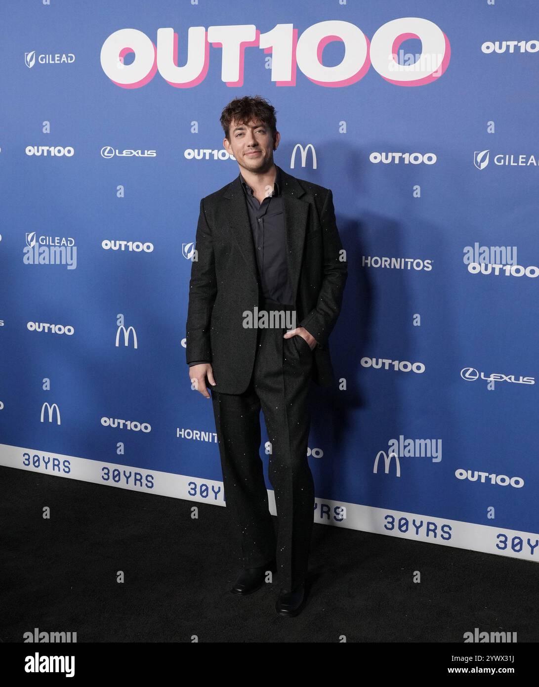 Los Angeles, USA. 11th Dec, 2024. Kevin McHale arrives at the 2024 Out100 Celebration held at NeueHouse Hollywood in Hollywood, CA on Wednesday, ?December 11, 2024. (Photo By Sthanlee B. Mirador/Sipa USA) Credit: Sipa USA/Alamy Live News Stock Photo