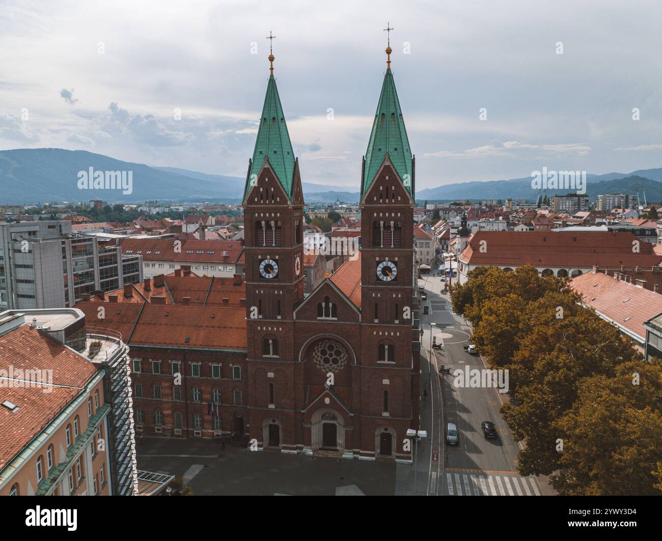 Aerial view of historic buildings in Maribor, Slovenia Stock Photo - Alamy