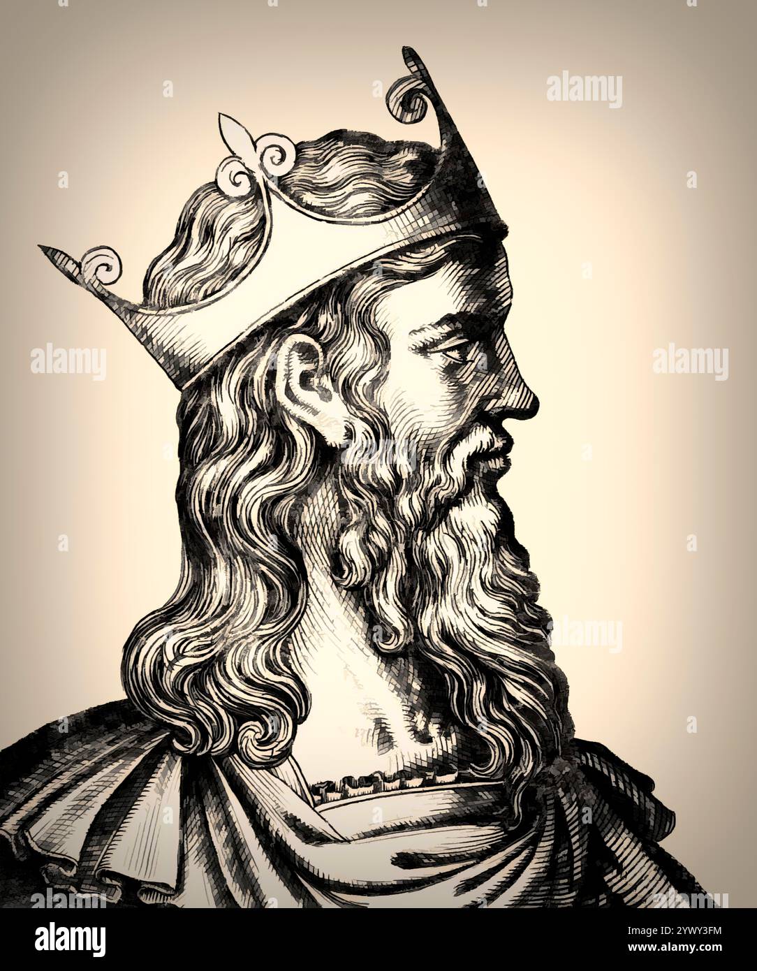 Henry V or Heinrich V., 1081 or 1086 – 1125, King of Germany and Holy Roman Emperor,the last ruler of the Salian dynasty, digitally edited Stock Photo