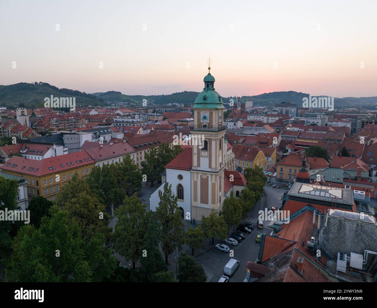 Aerial view of historic buildings in Maribor, Slovenia Stock Photo - Alamy