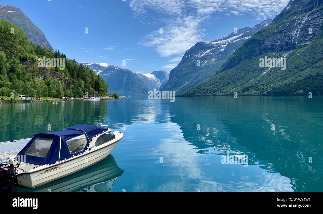 Beautiful view of a clear mountain lake in Norway Stock Photo