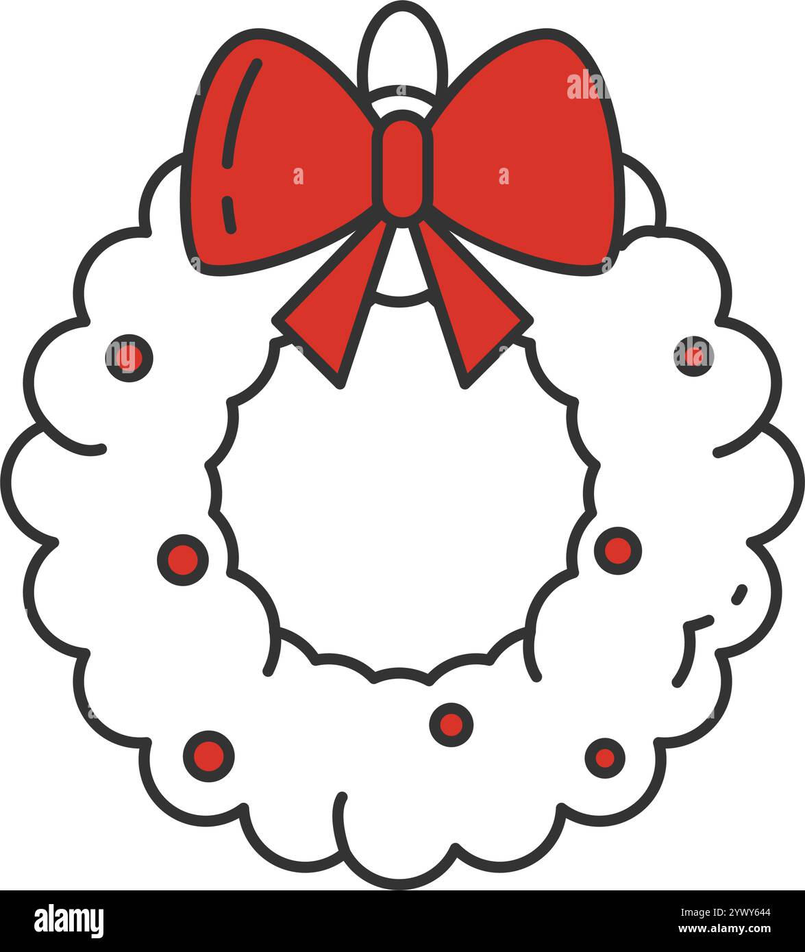 Christmas wreath with red ribbon bow Vector Stock Vector Image & Art ...