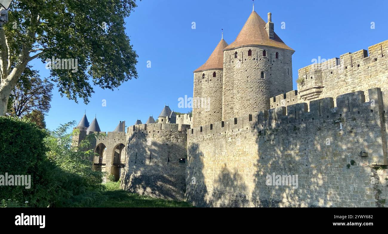 View of the Carcassone fortress in France - Smartphone Captured Stock Image