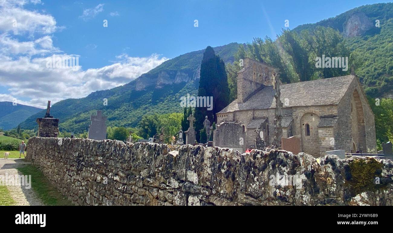 Along an old cemetery in the mountains of France - Smartphone Captured Stock Image
