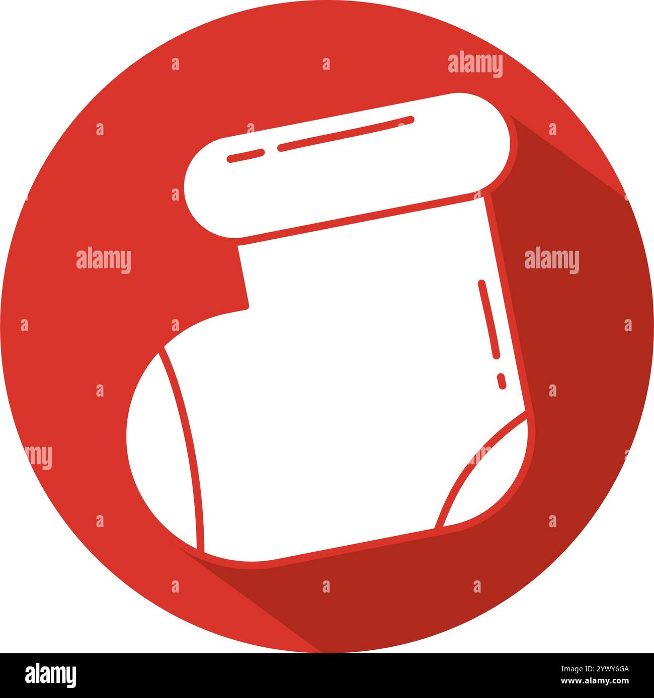 Christmas stocking with white trim sticker Vector Stock Vector Image ...