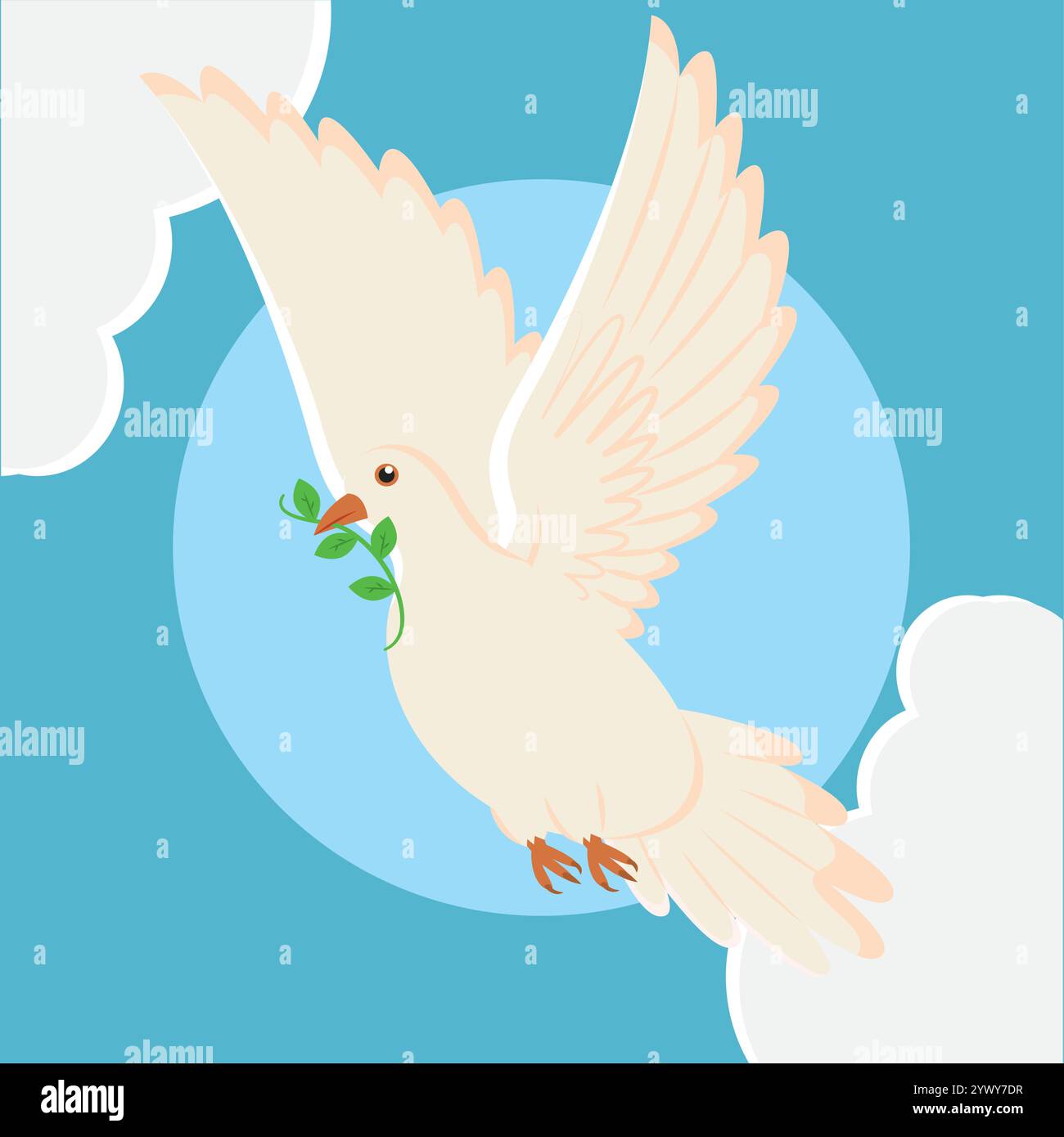 Dove holding olive branch symbol of peace Vector Stock Vector