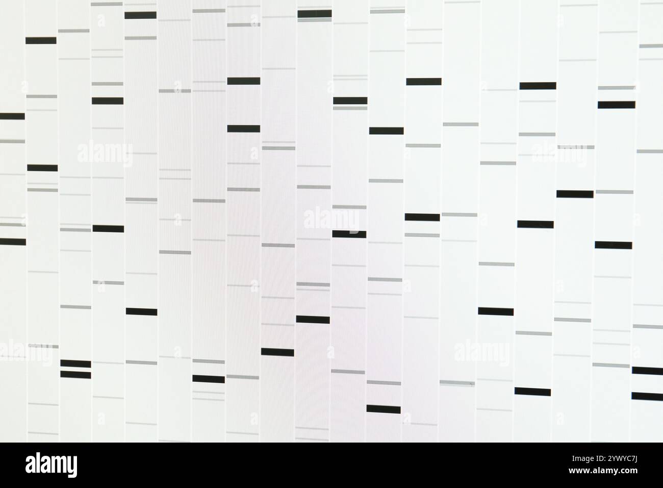DNA analysis. Data with genetic information as background, closeup ...