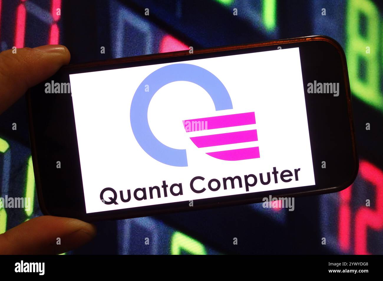 In this photo illustration, the Quanta Computer company logo is seen