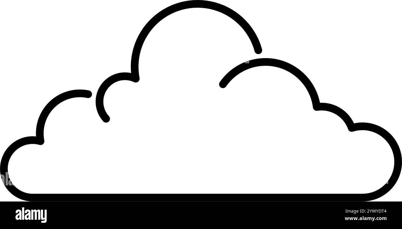 cloud design with linear style in transparent background Stock Vector ...