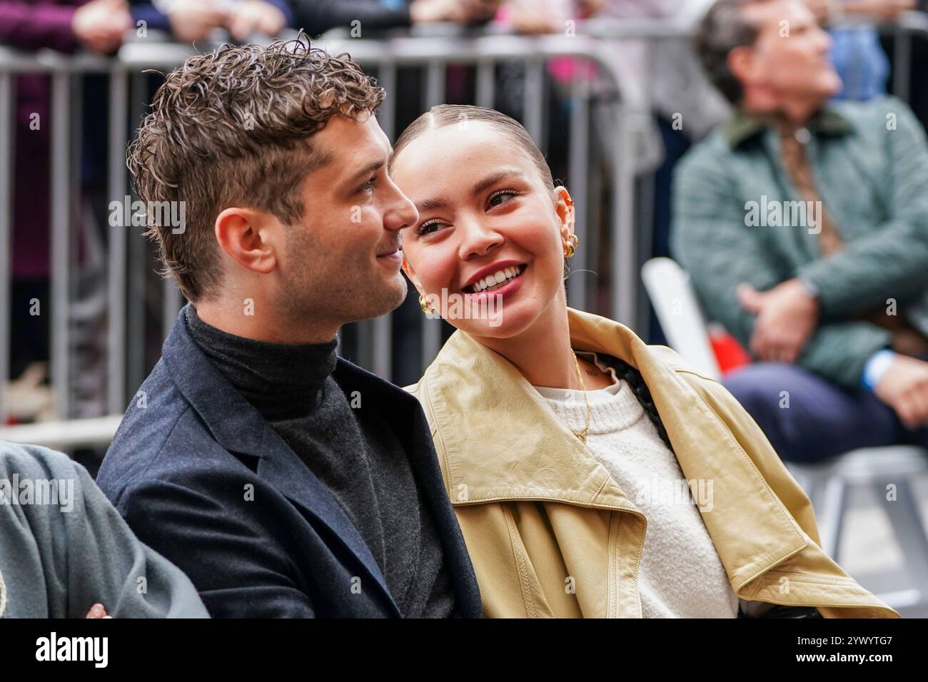 Raff Law, left, and Rosa Ramirez attend a ceremony honoring Jude Law ...