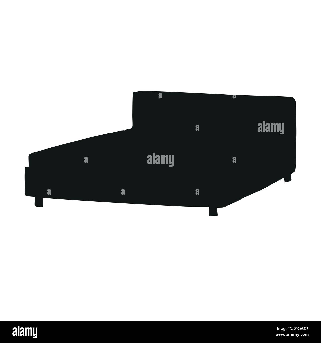 Vector hand drawn sketch doodle bed silhouette isolated on white ...