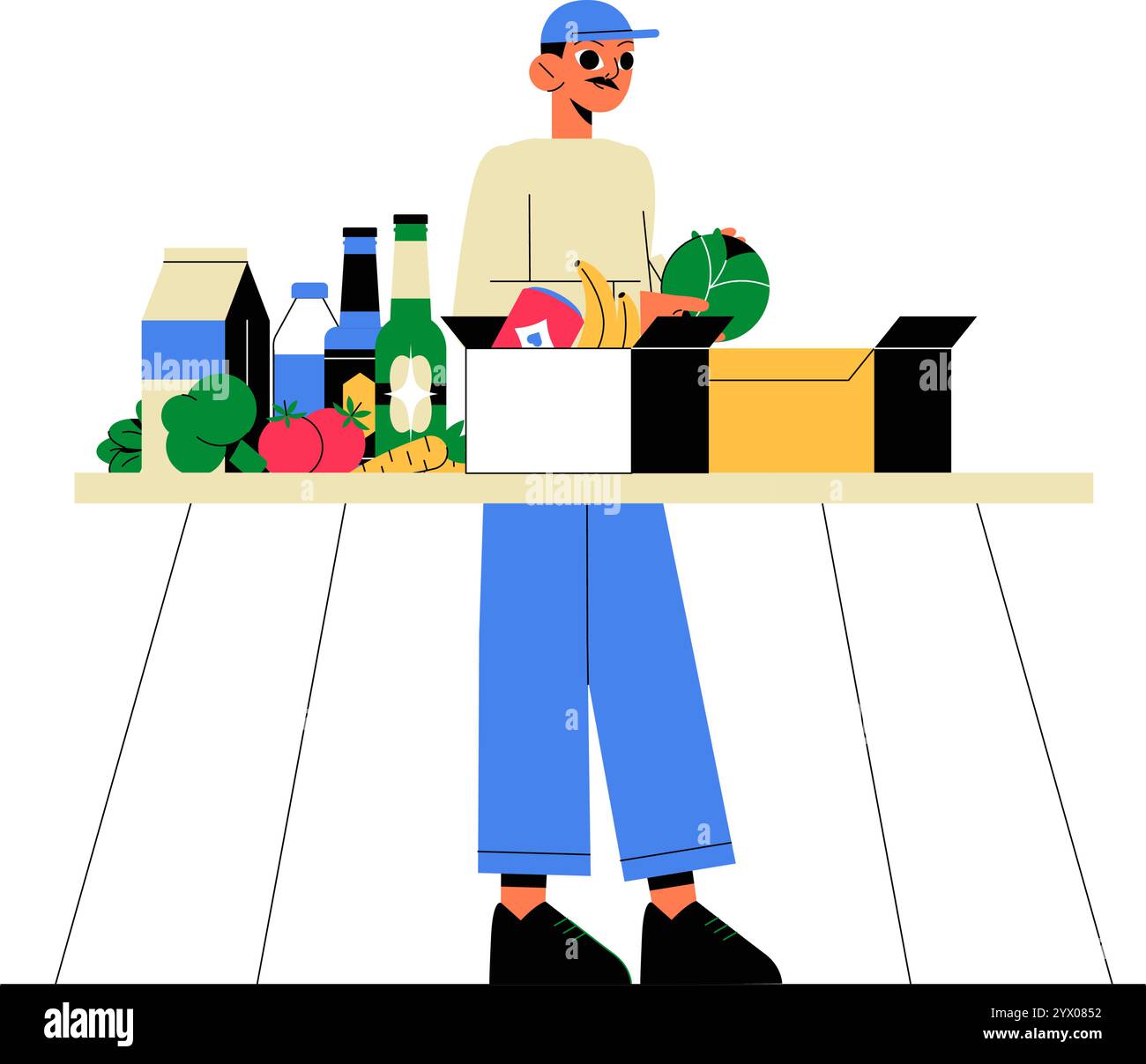 Fresh produce vendor Stock Vector Images - Alamy