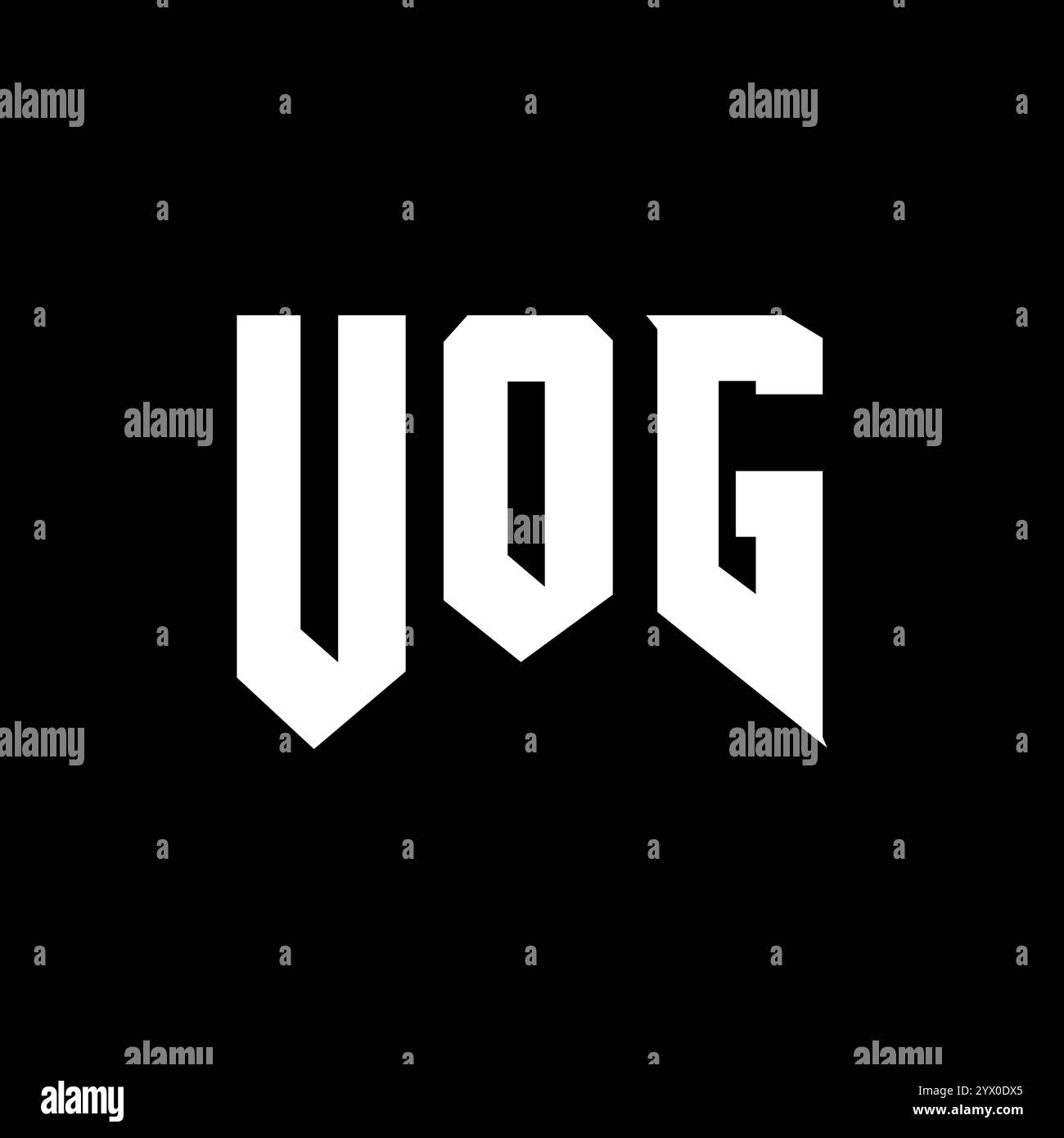 Uog letter logo design for technology company uog logo design black