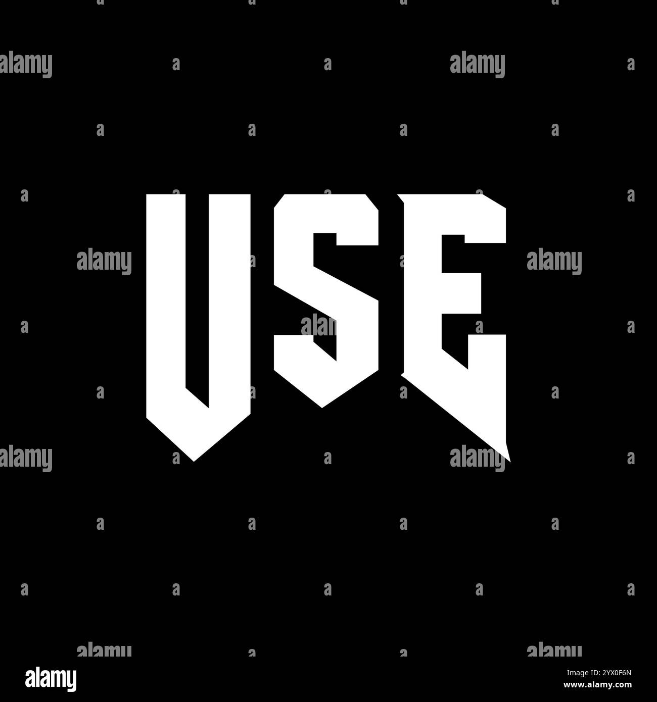 USE letter logo design for technology company. USE logo design black ...