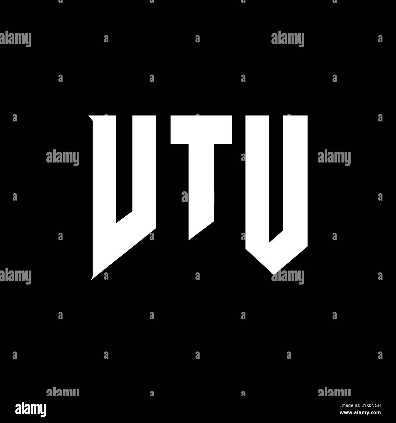 VTU letter logo design for technology company. VTU logo design black and white color combination. VTU logo, VTU vector, VTU design, VTU icon, VTU alph Stock Vector