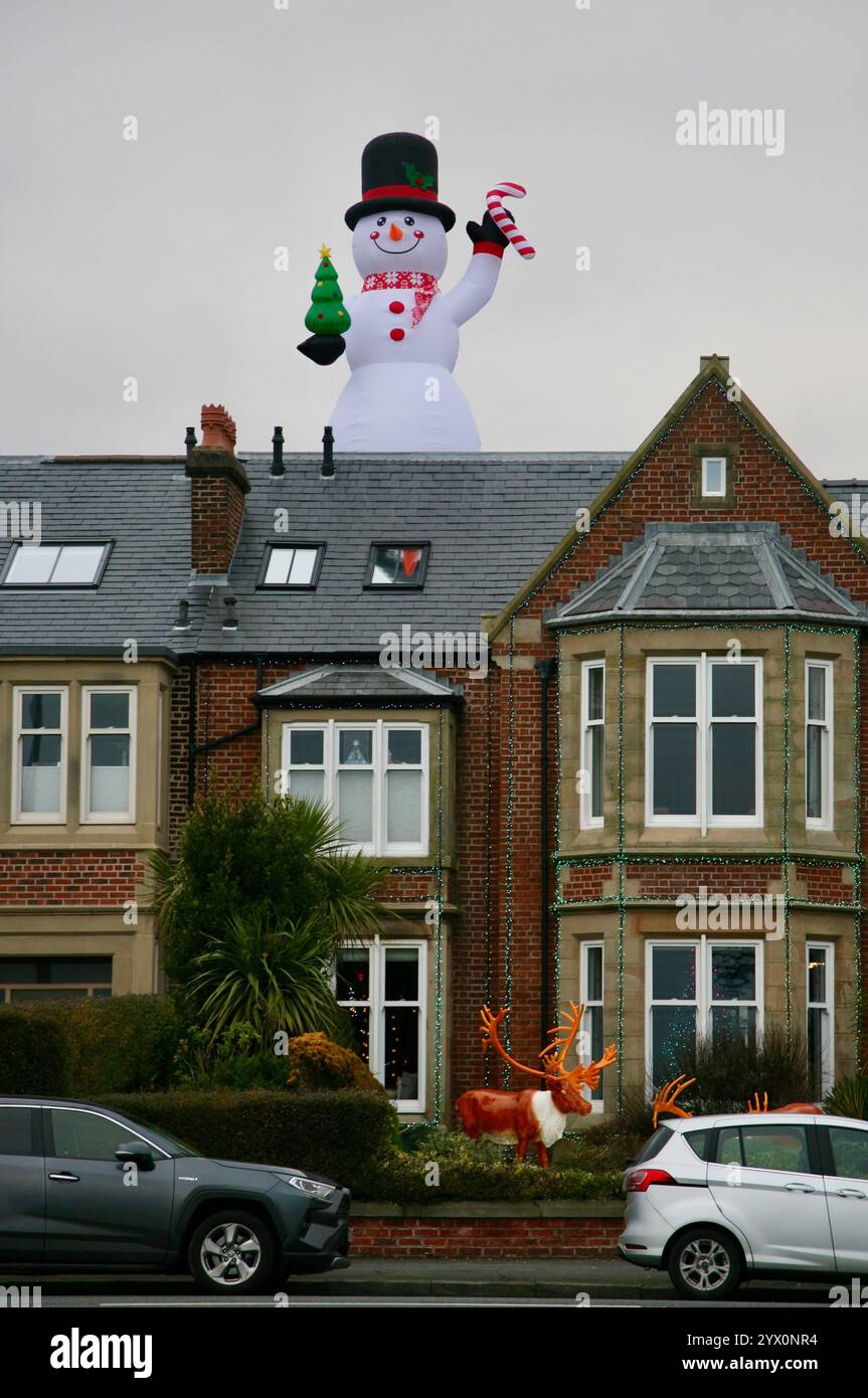 Santa coming down the chimney Stock Photo