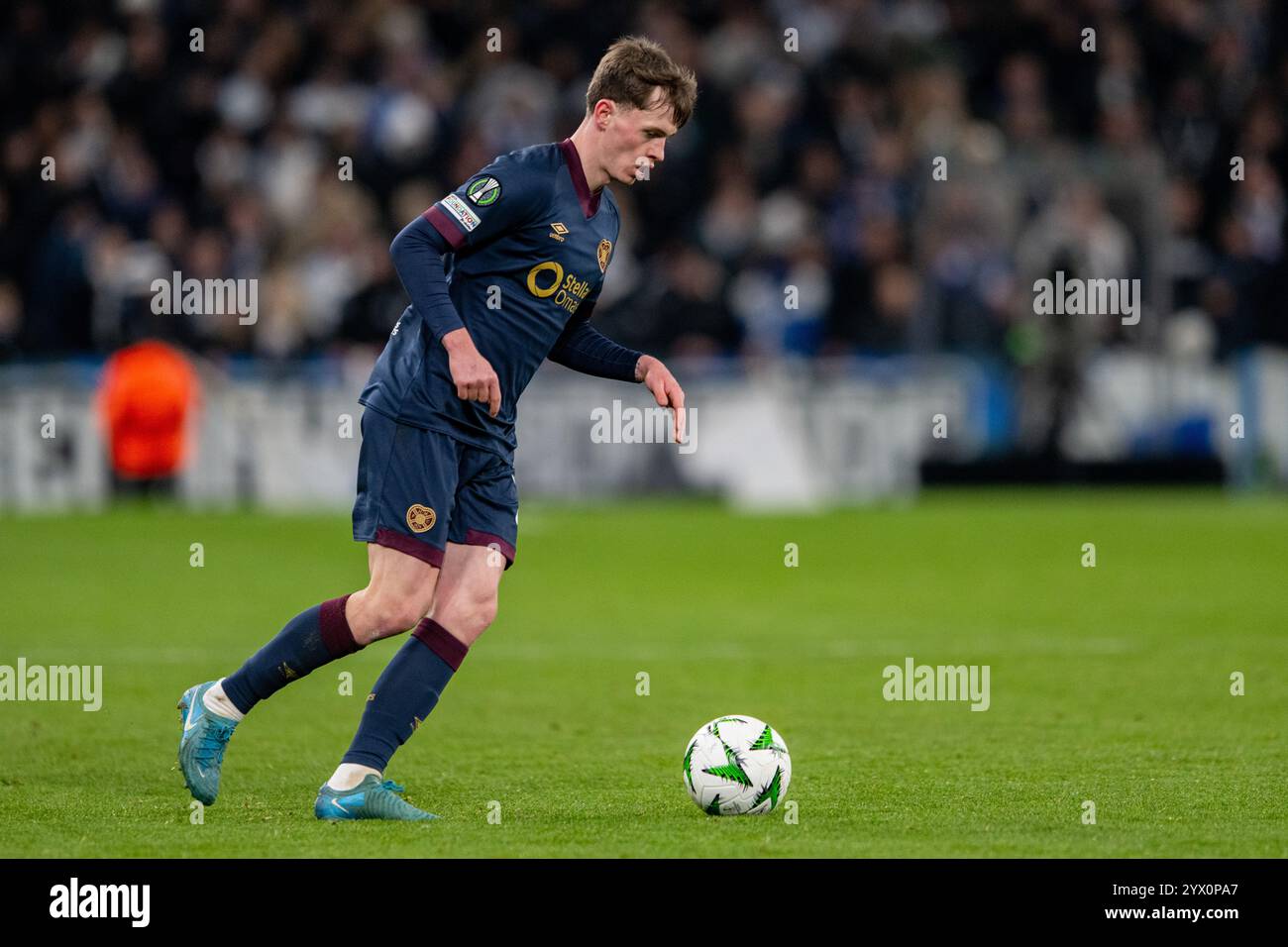 Copenhagen, Denmark. 12th Dec, 2024. James Penrice (29) of Hearts seen during the UEFA Conference League match between FC Copenhagen and Hearts at Parken in Copenhagen. Credit: Gonzales Photo/Alamy Live News Stock Photo