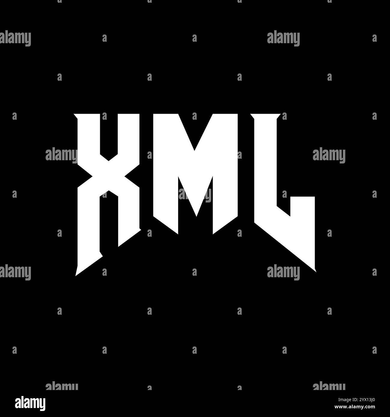 XML letter logo design for technology company. XML logo design black ...