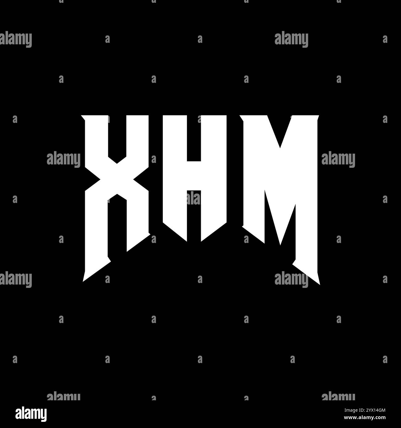 XHM letter logo design for technology company. XHM logo design black