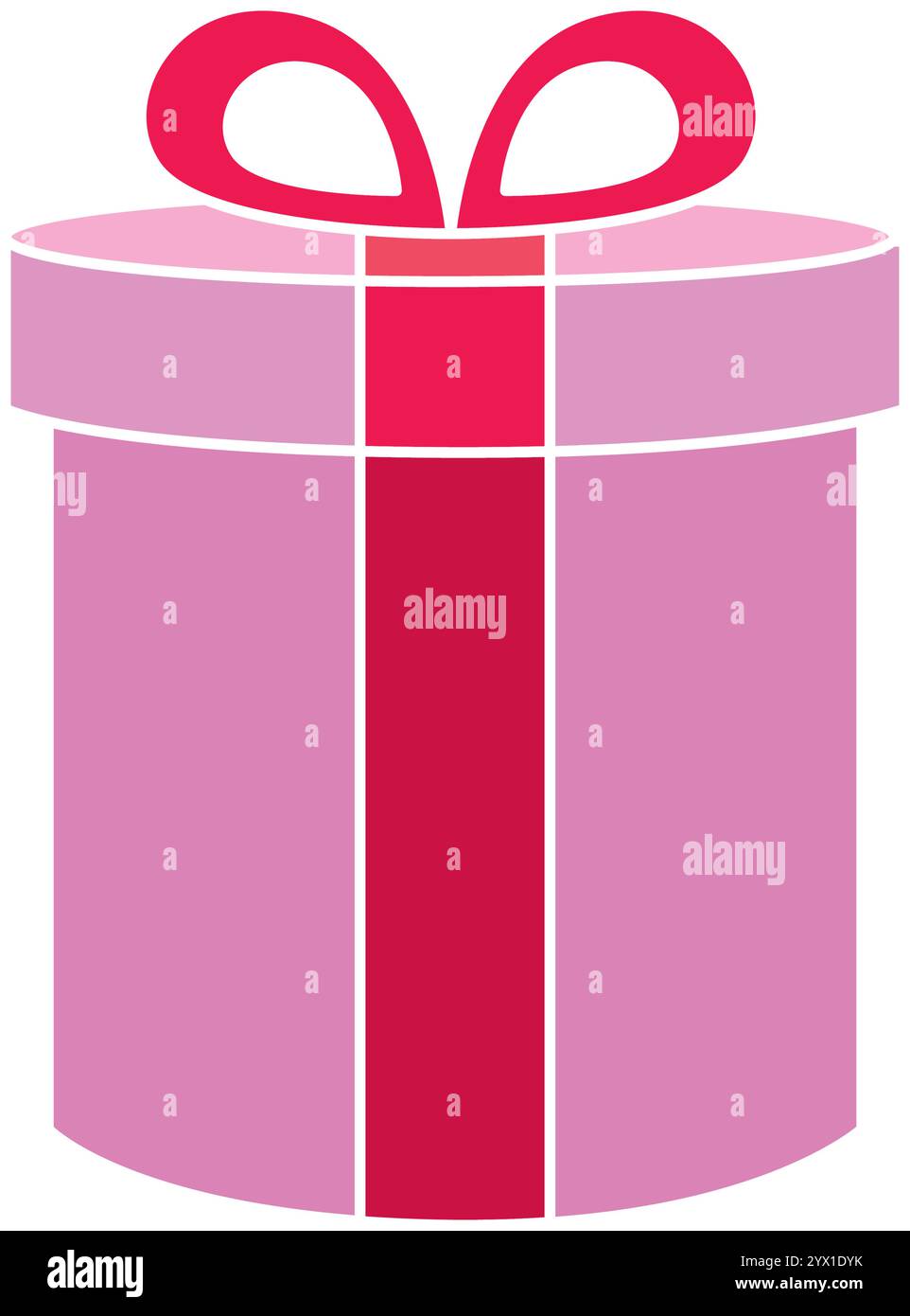 Pink round gift box with red ribbon Vector Stock Vector Image & Art - Alamy