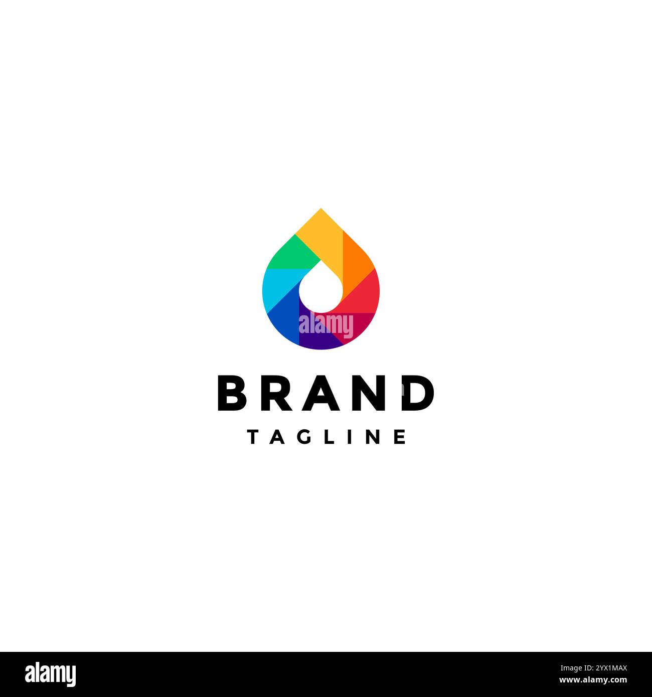 Simple Colorful Water Drops Icon Design. Eight Colors In Water Drop Icon Logo Design. Stock Vector