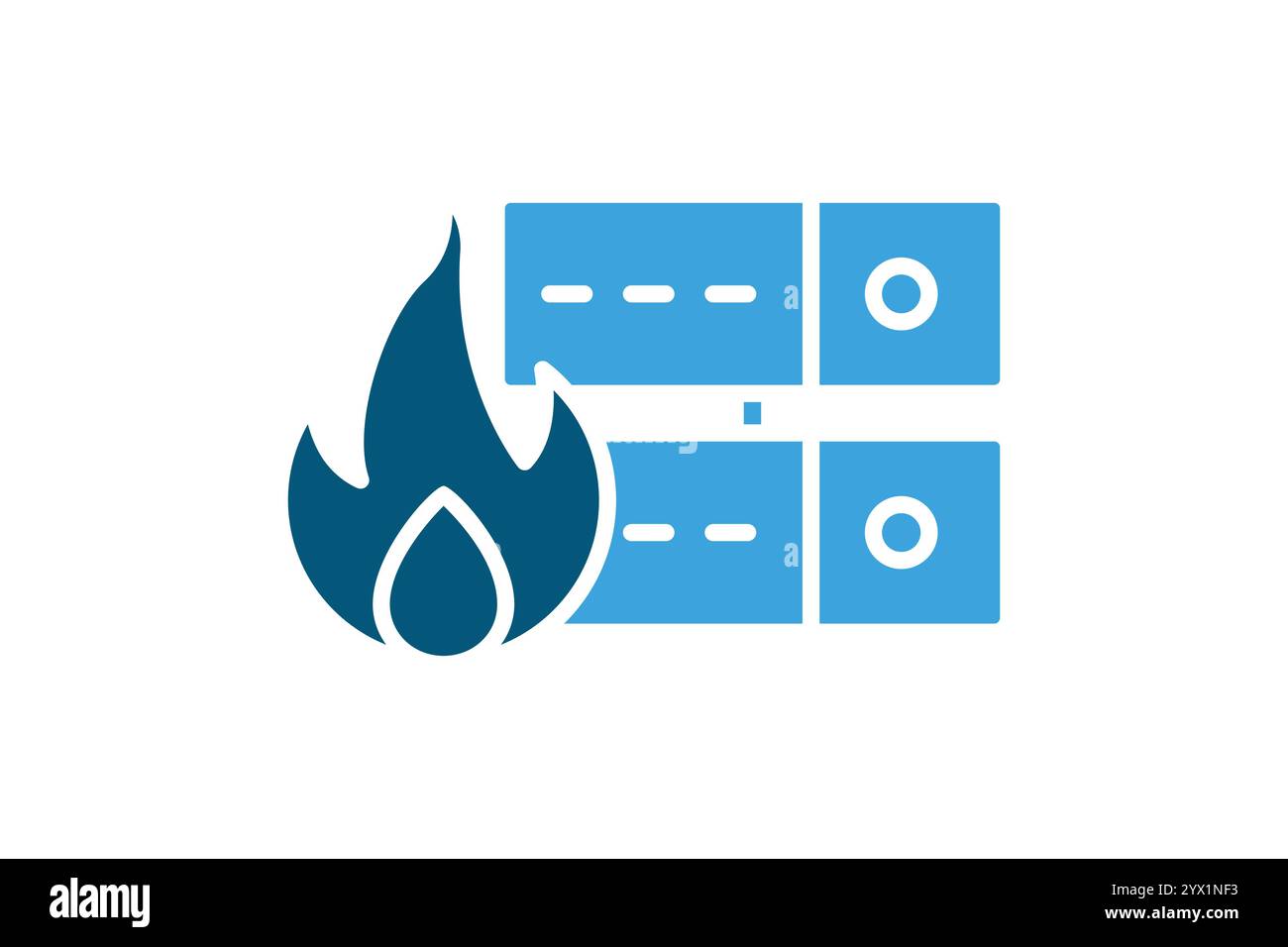 Firewall icon. solid icon style. icon related to server firewall. IT architecture elements vector illustration Stock Vector