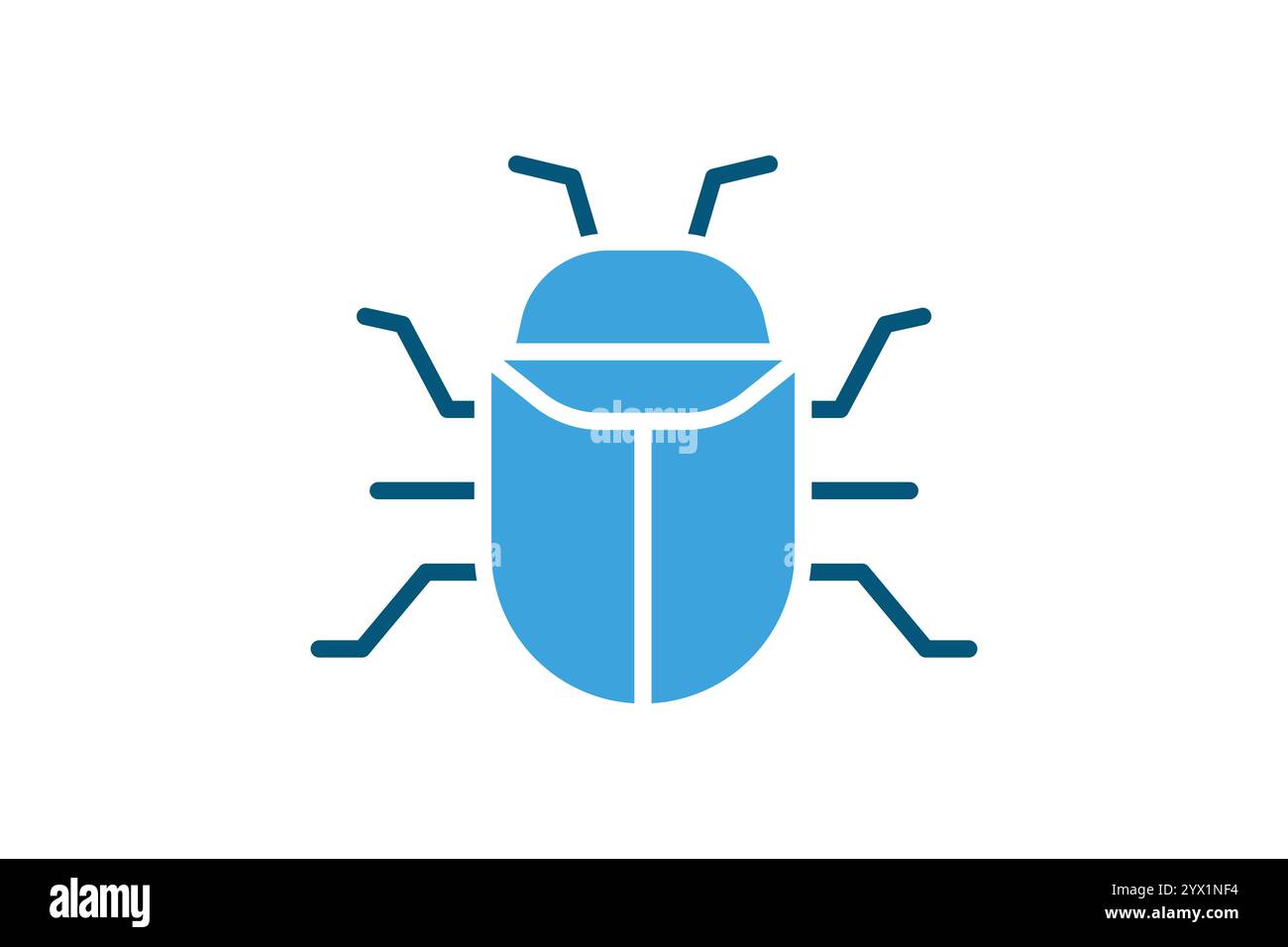 Bug icon. solid icon style. icon related to IT. IT architecture elements vector illustration Stock Vector