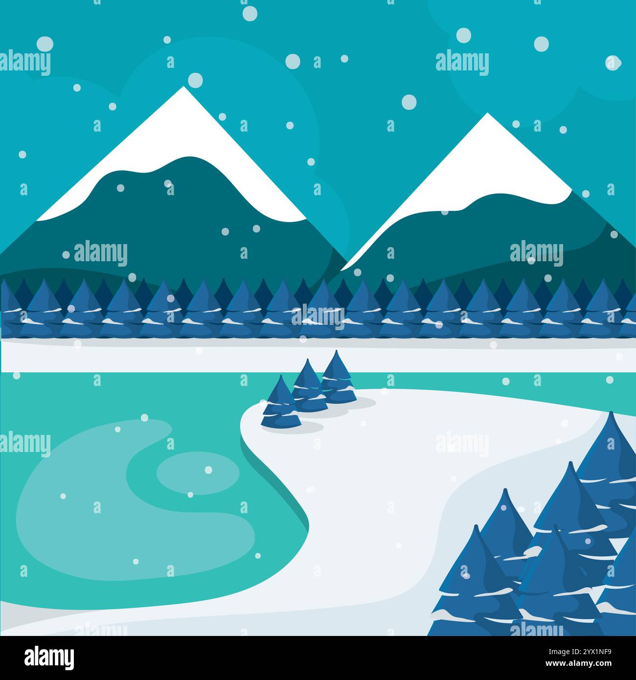 Cold snow covered icy Stock Vector Images - Alamy