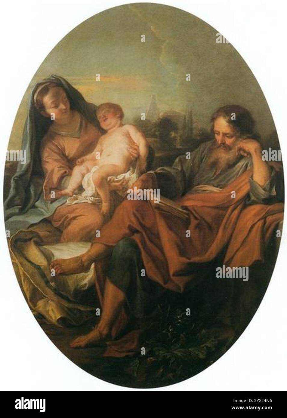 Tableau Impression Sur Toile : 'Le Repos Pendant La Fuite En Égypte' Par Pompeo Batoni