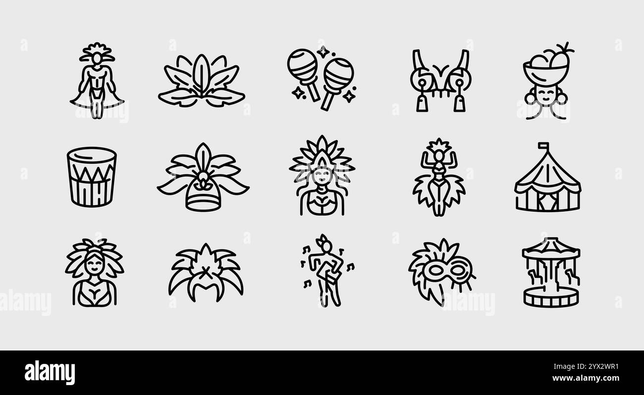 Sound festival icons set Black and White Stock Photos & Images - Alamy