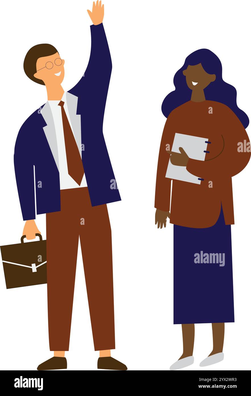 business couple avatar cartoon character suit vector illustration ...