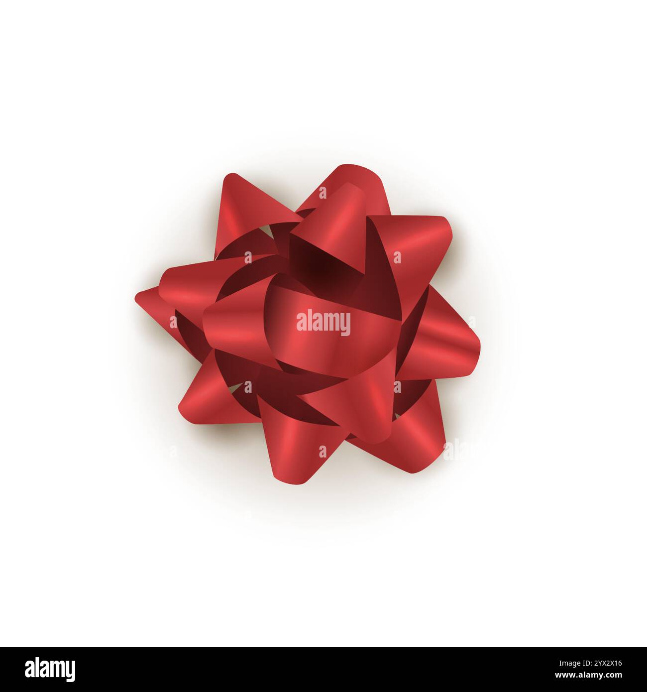 Red bow. Red realistic 3d bow. Vector clipart isolated on white ...
