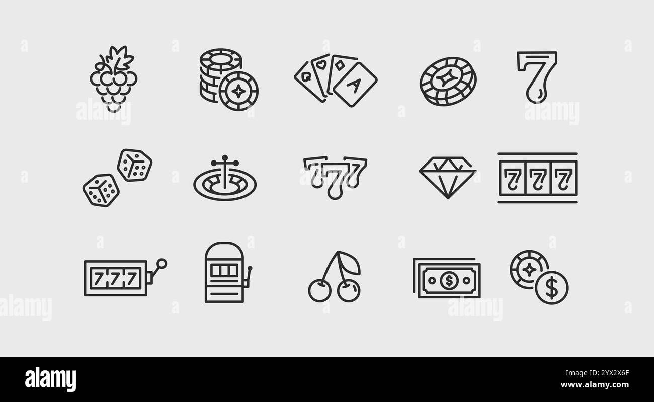 Casino Icons Set Stock Vector