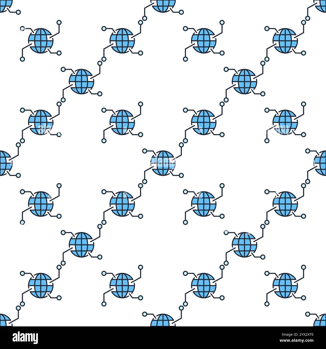 Earth Globe vector International Logistics concept blue seamless pattern Stock Vector