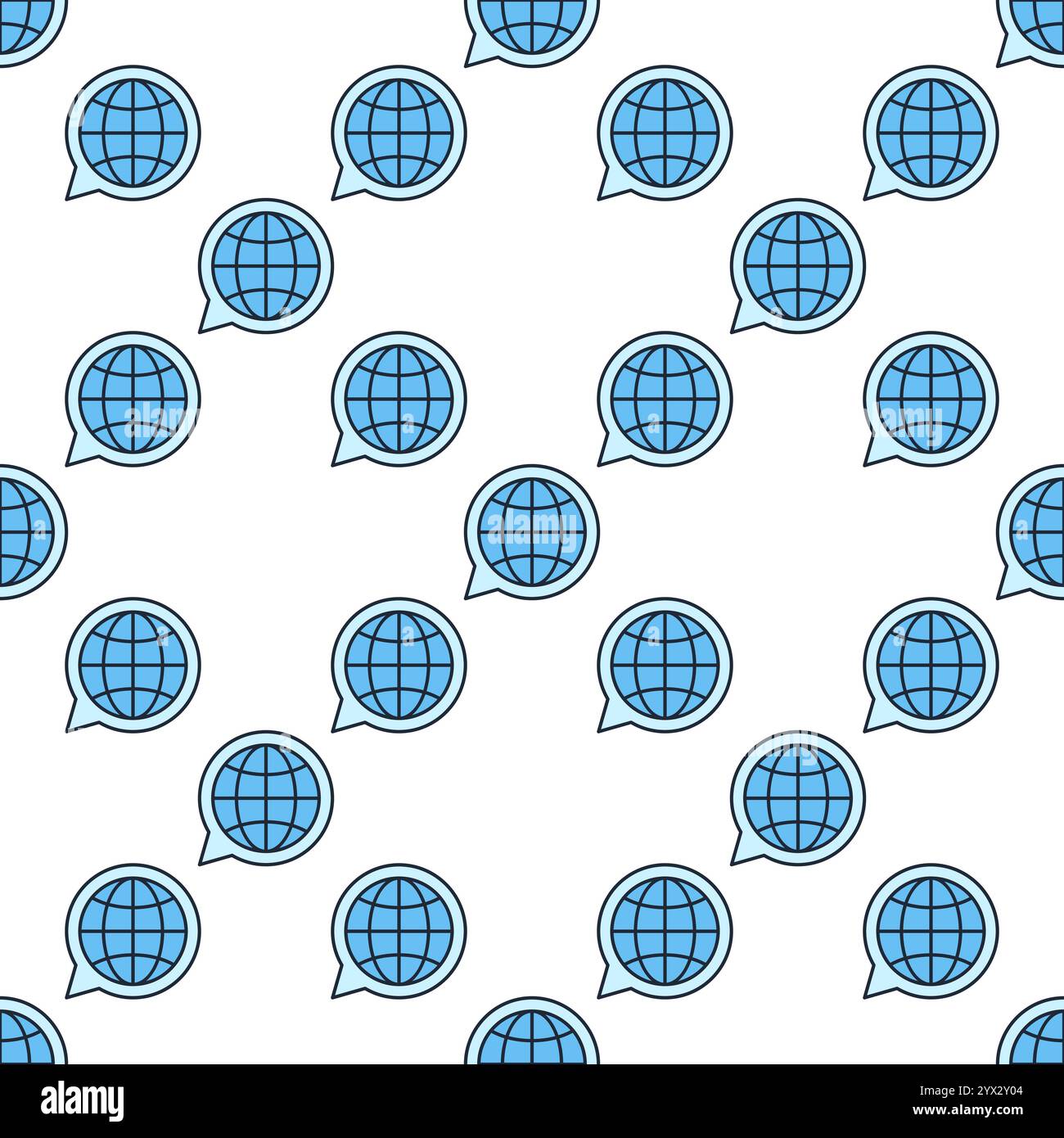 Speech Bubble with Earth Globe vector World concept blue seamless ...