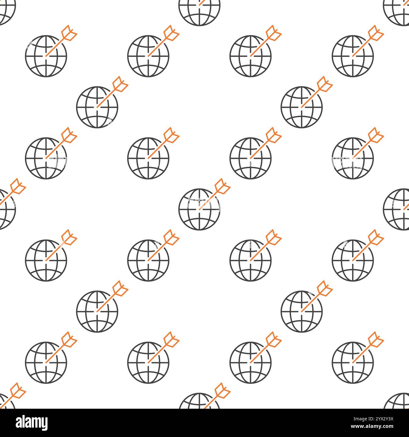 Earth Globe with Arrow vector concept linear seamless pattern Stock ...
