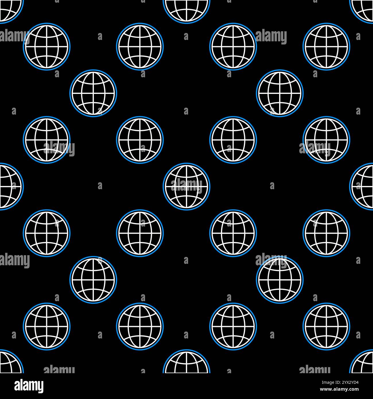 World vector Round Earth Globe concept seamless pattern in thin line ...