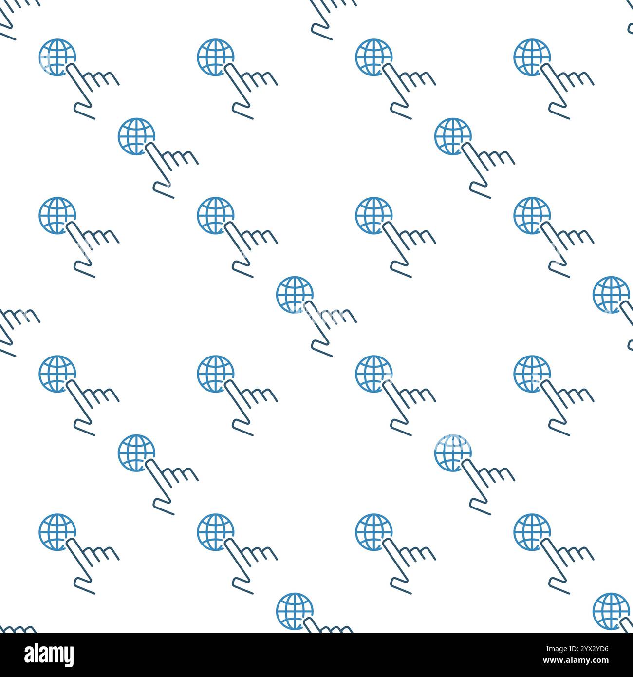 World and Hand vector Earth Globe concept seamless pattern in thin line ...