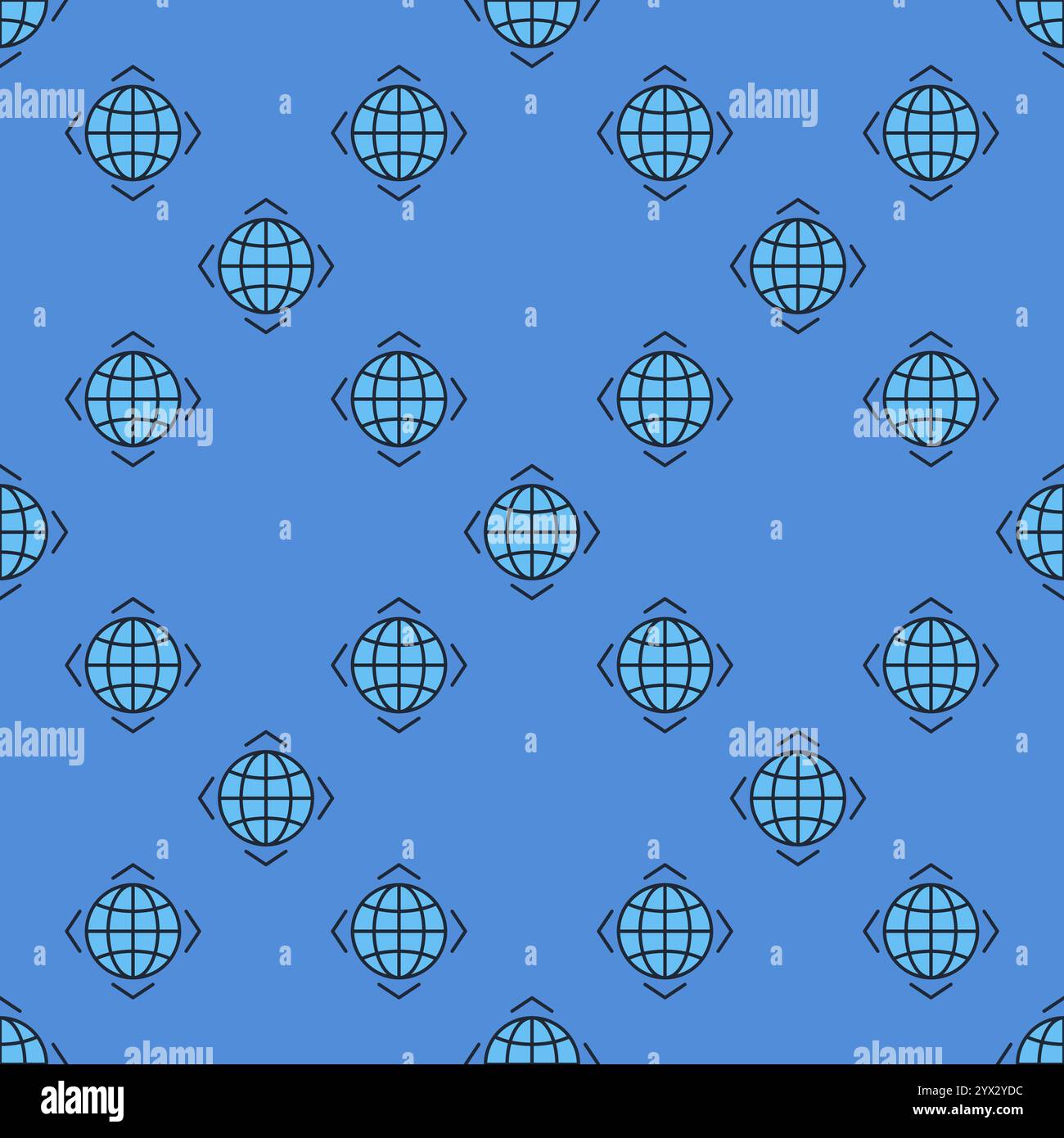 Earth Globe vector concept minimal blue seamless pattern Stock Vector