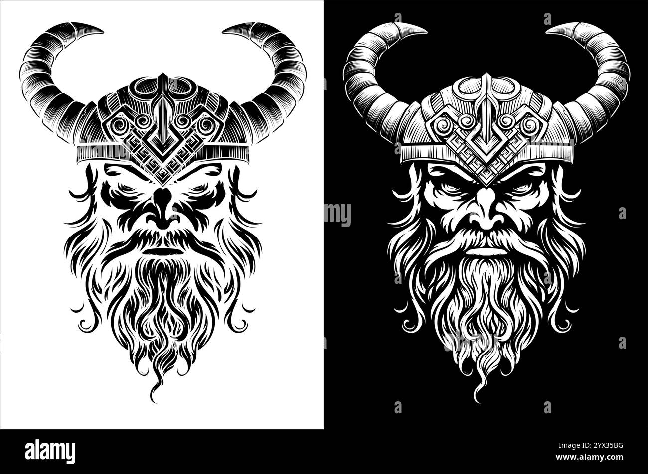 Viking horn clipart Black and White Stock Photos & Images - Alamy