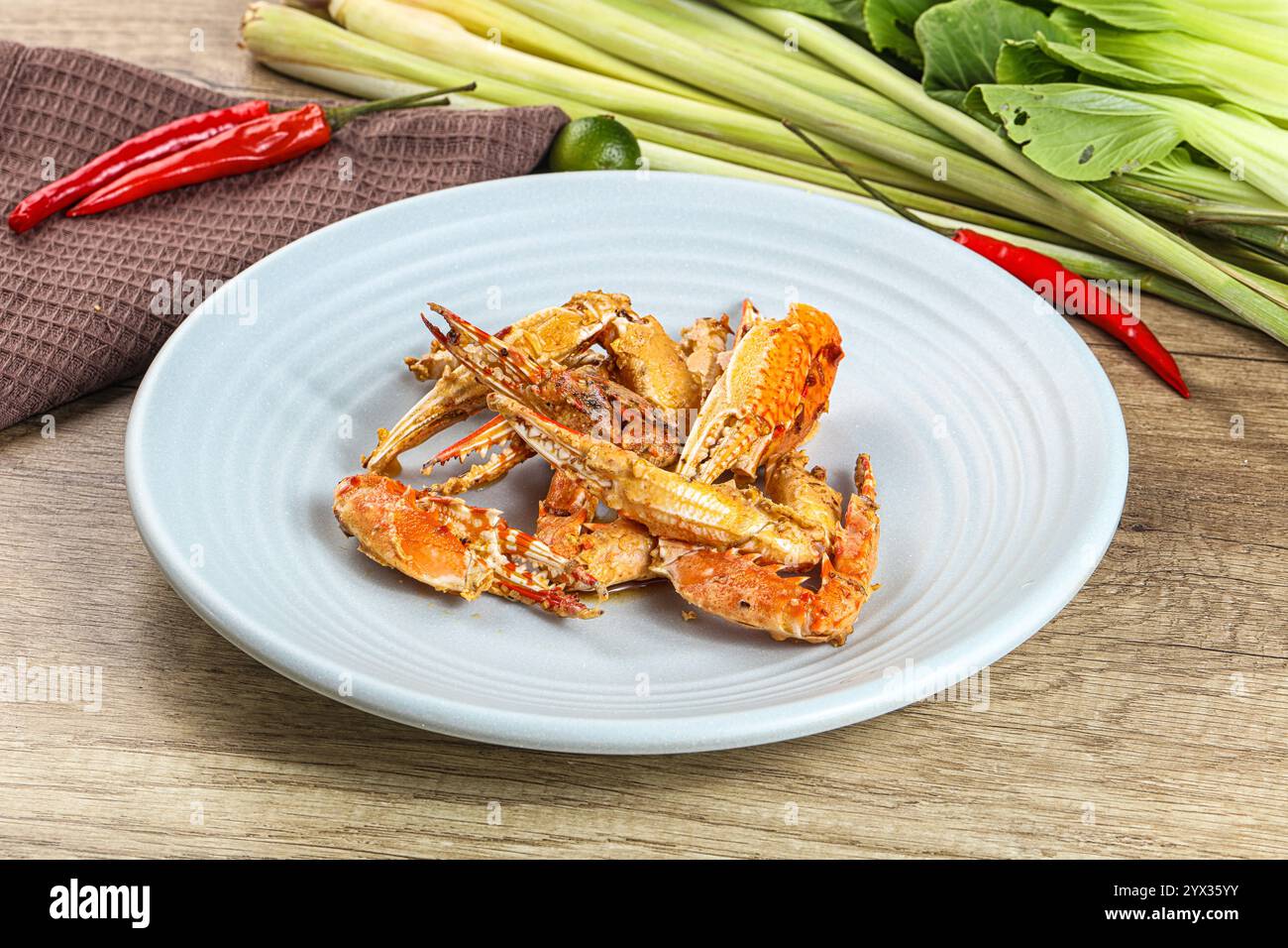 Delicous steamed Spider crab Claws snack Stock Photo - Alamy