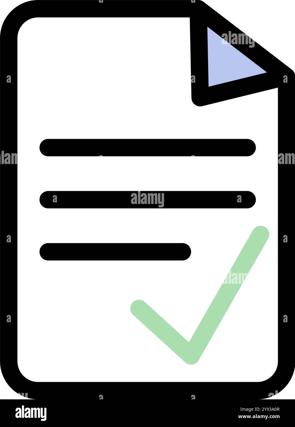 Document with written text and confirmation icon symbol - Document with ...