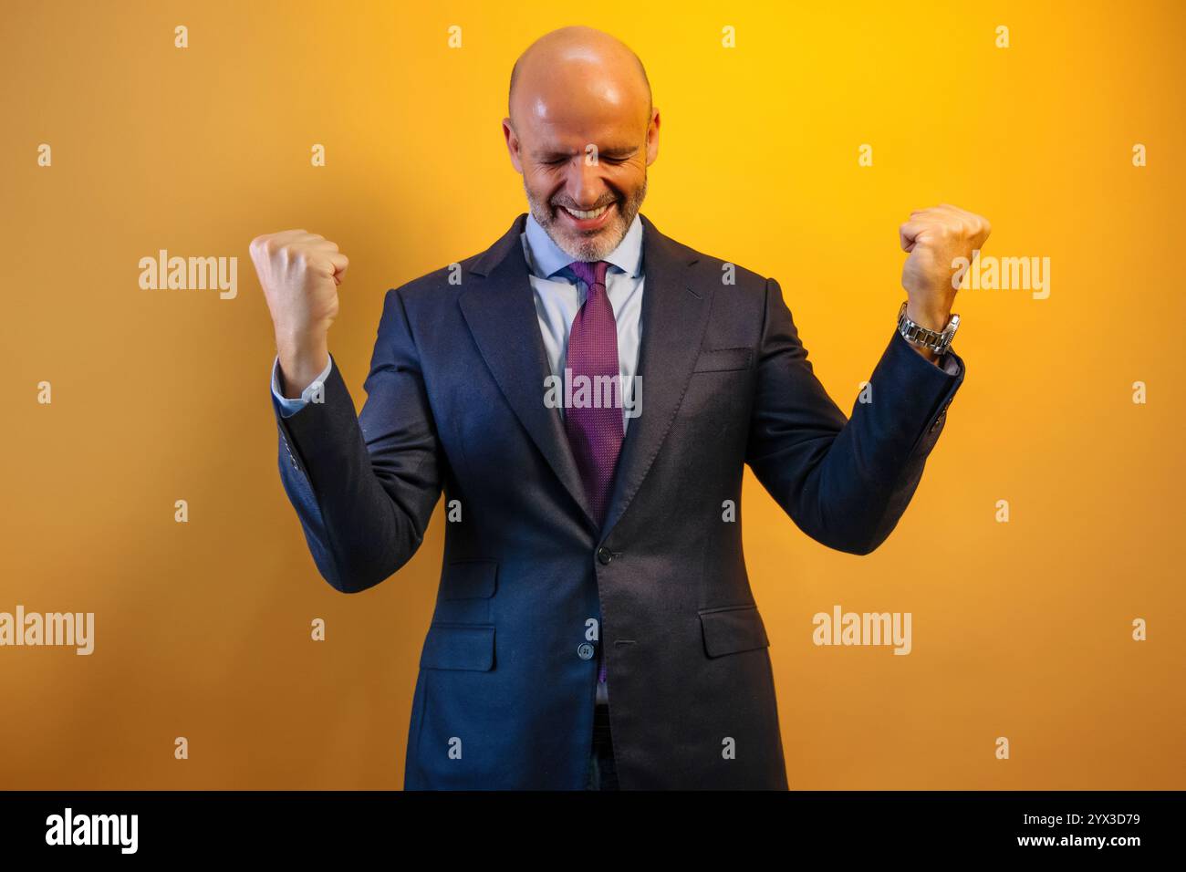 Raises arms in joy hi-res stock photography and images - Alamy